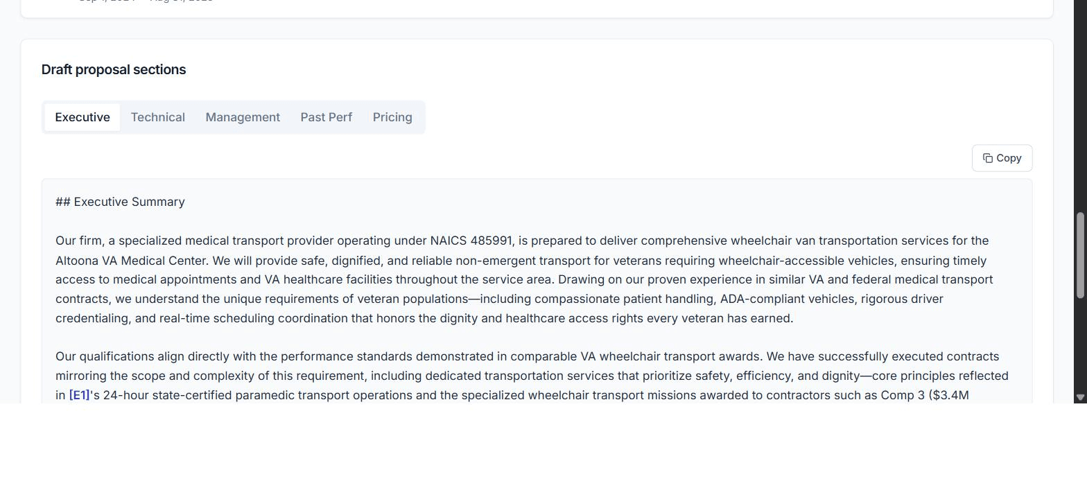 Executive Summary tab.